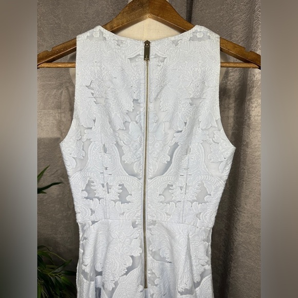 Ted Baker London Roshi Burnout Jacquard Midi Dress Sleeveless Blue Sz 0 - Picture 9 of 14